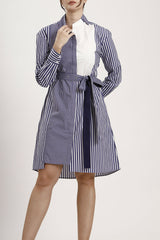 Paiband Shirt Dress in Blue Stripes