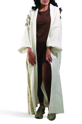 White Sequins Bisht