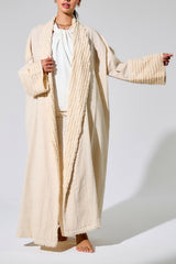 Beige Tassel Bisht ( Abaya )