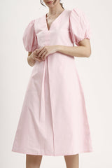 Nora Midi Dress in Blush Pink