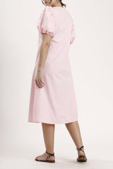 Nora Midi Dress in Blush Pink