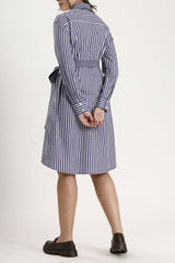 Paiband Shirt Dress in Blue Stripes