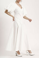 Naila Maxi Dress in Lily White