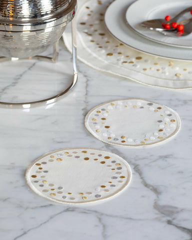 Polka Dot Coasters ( 2 pcs )