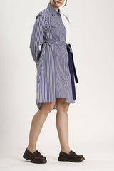 Paiband Shirt Dress in Blue Stripes