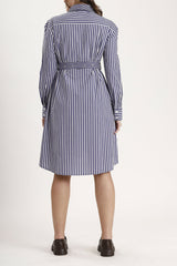 Paiband Shirt Dress in Blue Stripes