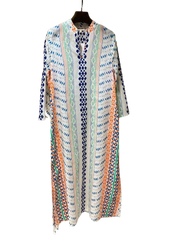 Multicolor A Line Long Dress